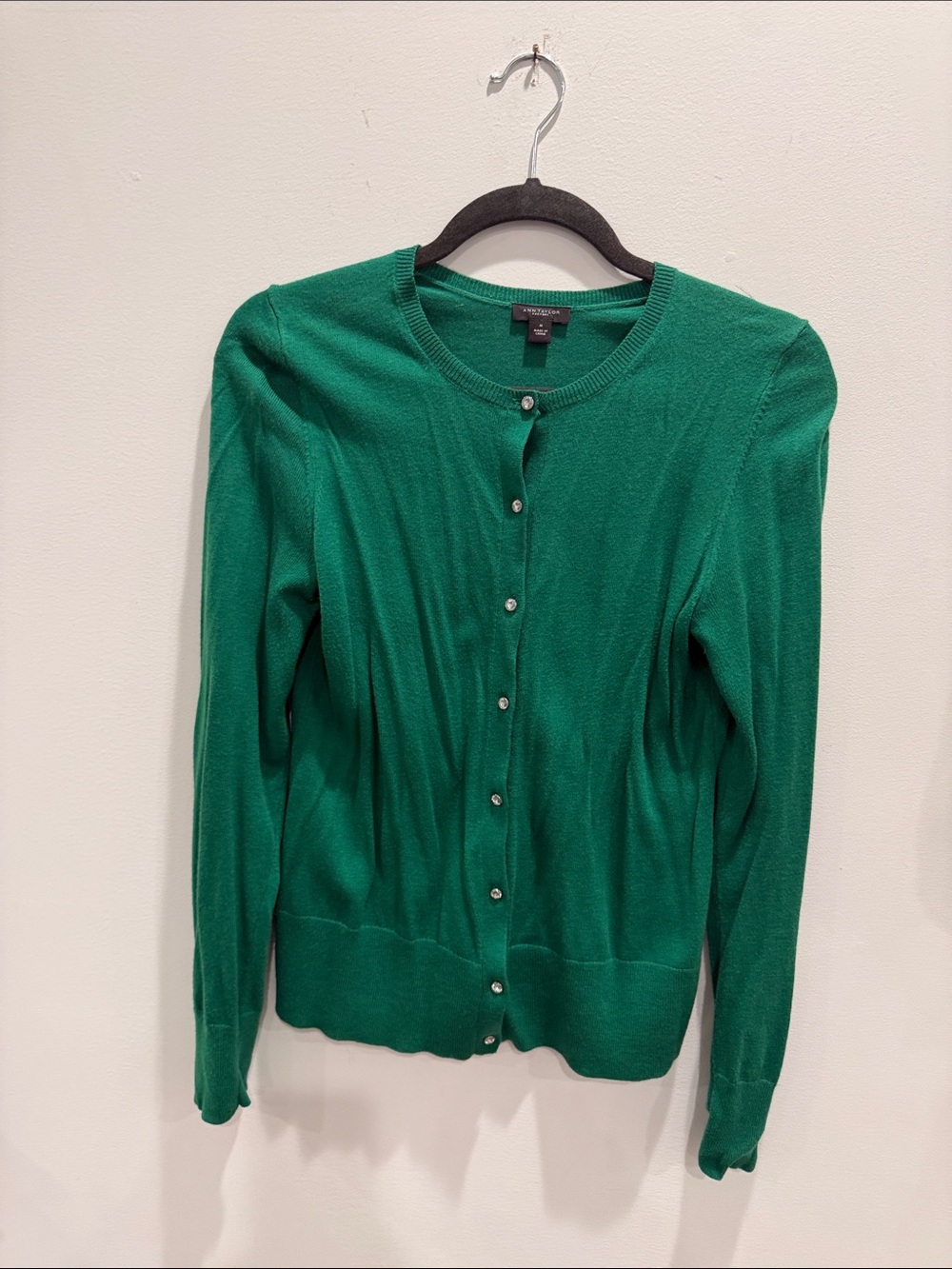 Ann Taylor Emerald Green Button-Front Cardigan